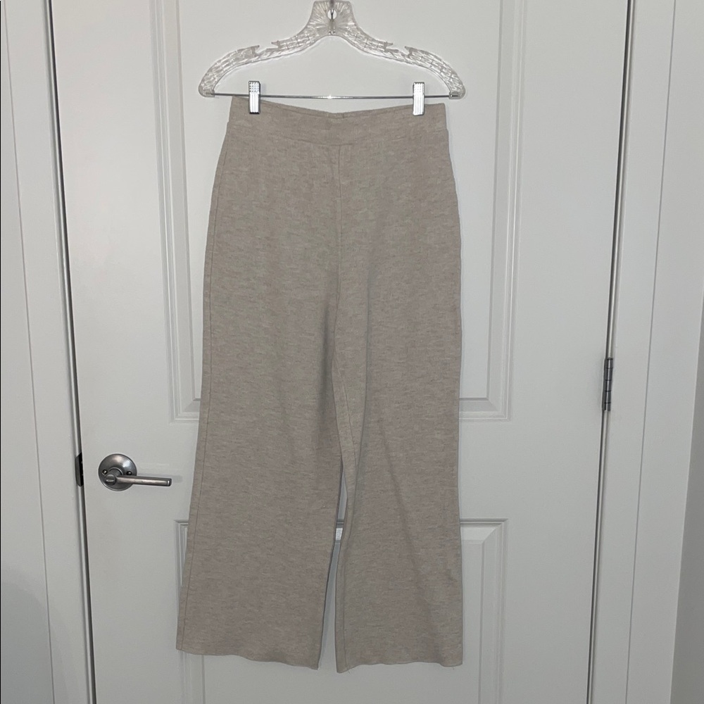 Zara Beige Soft Wide Leg Pants